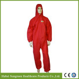 Disposable Red SMS Non-Woven Overall, Paint Coverall