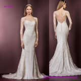 Dreamy All-Over Illusion Sleeves Decorated Lace Wedding Dress