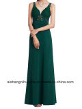 Formal Evening Gowns Sexy V-Neck Cut-out Lace Appliques Bridesmaid Dress