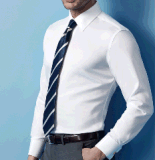 Top-Quality Men's White Long-Sleeve Dp Iron-Free Cotton Formal Shirt