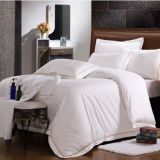 100% Cotton Embroidery Luxury Hotel White Hotel Duvet Cover Set Quality King Queen Size Bed (DPFB8091)
