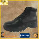 Black Genuine Cow Leather Outdoor Cheap Police Officer Boot