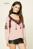 National Style Embroidery Long Sleeve Blouse