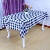 Cheapest Polyester Hotel Restaurant Rectangle Grid Table Cloth (DPF107102)