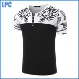 Customized Black Stitching Embroidery Fashion T Shirt