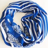 New Customized Screen Printing Thin Lady's Polyester Scarf (SC022)