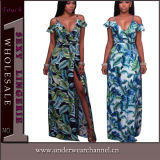 Fashion Women Summer Sexy Floral Print Maxi Casual Dress (TLL5036)