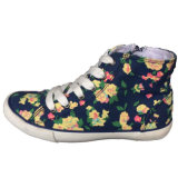 Flower Canvas Wholesale Factory Casual Canvas Shoe with Rubber Sole