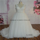 V-Neck Latest Lace Plus Size Bridal Dress