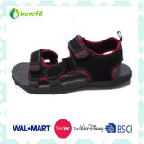 Black and Red PU Upper, TPR Sole, Sandals