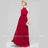 A-Line Scoop Neck Floor-Length Chiffon Evening Gowns Bridesmaid Dress Bd001