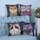 Digital Print Decorative Cushion/Pillow with Cat Pattern (MX-09)