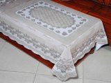 PVC Long Lace Tablecloth (JFTB-309B-Brown)