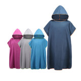 Suede Poncho Changing Robe Hooded Towel
