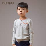 100% Cotton Soft Gray Children Clothing for Boys