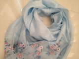 Spring/Summer Thin Silk Wool Woven Embroidery Scarf