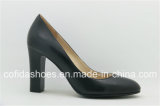 Classic Leather Chunky Heel Women Shoes for Office Ladies