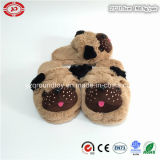Family Indoor Dog Head Brown Plush Fluffy Soft Hotel Slipper