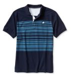 Short Sleeve Beach-Stripe Pique Polo T-Shirt
