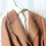 Ladies Fashion Wool Raglan Sleeve with Belt MID Long Jacket Short Coat 