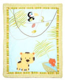 Patchwork Quilt for Baby with Tiger and Bird Sweet Design for Baby