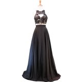 Black Red Lace Party Prom Gowns Sleeveless Backless Bridesmaid Evening Dress E2017