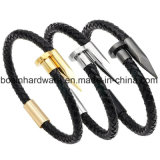Stainless Steel Leather Arrowhead Bracelet