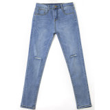 High Quality Light Blue Jeans with Broken Washing (HDLJ0044-18)