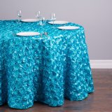 Stain Feel Polyester Diameter Round Rosette Tablecloth Eggplant for Ceremony Wedding