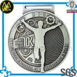 Metal Silver 3D Marathon Sports Medal with Customized Design