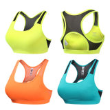 Customized Dri Fit Polyester Spandex Removable Cups Sport Bra for Running