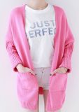 Hot New Spring 2015 Women Solid Color Sweater Knit Cardigan Jacket (BTQ098)