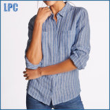 Causal Pure Linen Striped Long Sleeve Shirt