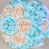 Handmade Colorful Satin Artificial Flower Holding Bridal Wedding Bouquets