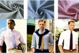 Business Casual Men/Male Cotton Linen Long Sleeve Fit Striped Shirt