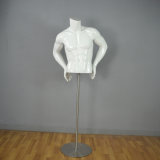 Glossy White Upper Body Male Bust Mannequin for Europe Market
