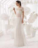 Crop Tops Short Sleeve Lace Bolero Chiffon Skirt Wedding Dress