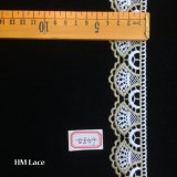 4cm Gold and White Zari Lace, Formal Bridal Wear Scalloped Trimming Lace Hme849