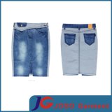 Fasion Long Denim Skirt with Patch Packets Women Garment (JC2072)