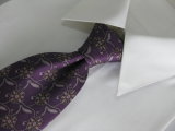 Fashion Purple Colour Paisley Design 100% Nature Silk Printed Ties