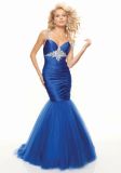 Strapless Sweetheart Blue Fishtail Mermaid Formal Long Evening Dresses (ED3045)