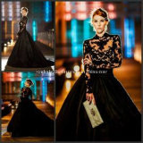Black Lace Ball Gowns Crew Fashion Satin Wedding Dresses Z8031