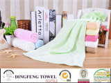 Hot Selling 2016 Solid Color Satin Boarder Series Plain Weaving 100% Bamboo Face Towel Df-N137