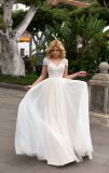Amelie Rocky Short Sleeve Luxury Beading Tulle Wedding Dresses