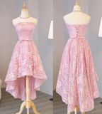 Pink Lace Party Formal Prom Gown Sleeveless Short Cocktail Dress C1715