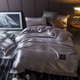 Luxury Silky Silk 4PCS Bedding Set, Including 1 Duvet Cover 1 Flat Sheet 2 Pillowcases, Multi Colors
