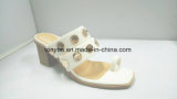 Women Shoes Lady Suede PU Leather Shoes Wooden Block Heel Sandal