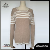 Ladies Fashion Flare Sleeve Stripe Sweater