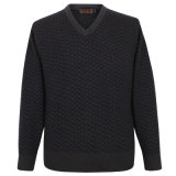 Bn1720men's Yak and Wool Blended Knitted V Neck Pullover