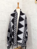 Women's Cashmere Like Classic Knitted Winter Geometry Printing Shawl Scarf (SP309)